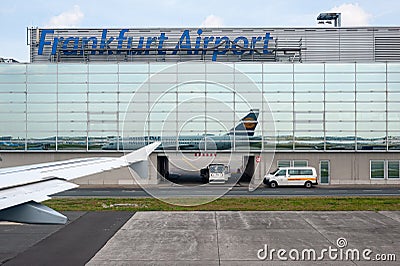 05/26/2019. Frankfurt Airport, Germany. Operated by Fraport and serves as the main hub for Lufthansa. Editorial Stock Photo