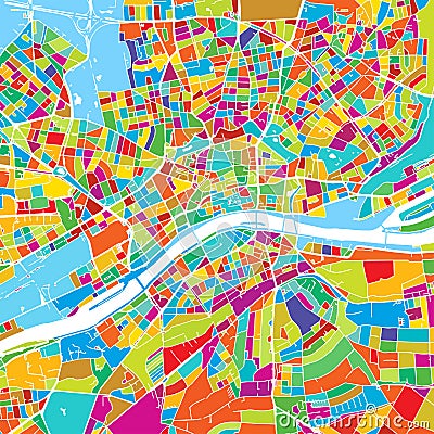 Frankfurt, Germany, Colorful Vector Map Vector Illustration