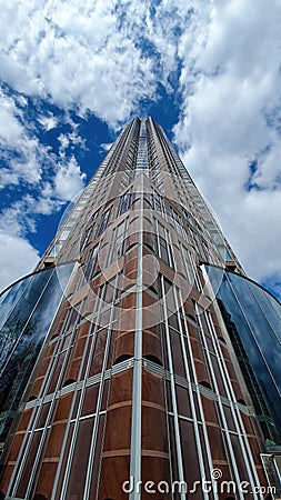 The Messeturm, or Trade Fair Tower,257 m skyscraper in the Westend-SÃ¼d district of Frankfurt, Stock Photo