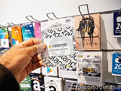 Buying Zalando gift card Editorial Stock Photo
