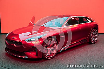 Red Kia Proceed concept car Editorial Stock Photo