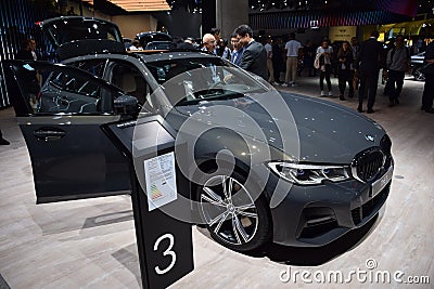 Frankfurt, Germany, September 09-2019: BMW The3 330d xDrive IAA 2019 Editorial Stock Photo