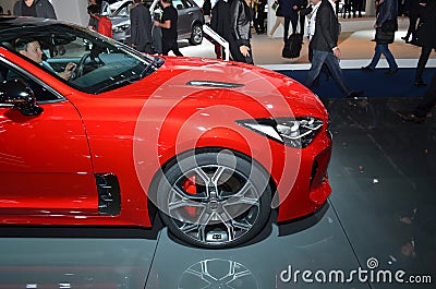 Frankfurt, Germany, September 12-2017: Kia Stinger at IAA 2017 Editorial Stock Photo