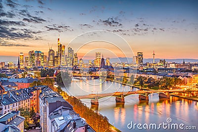 Frankfurt, Germany Skyline Editorial Stock Photo