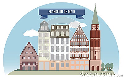 Frankfurt, Germany Vector Illustration