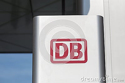 Frankfurt, hesse/germany - 11 10 18: db german train sign frankfurt germany Editorial Stock Photo