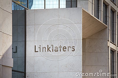 Frankfurt, hesse/germany - 11 10 18: linklaters sign in frankfurt germany Editorial Stock Photo