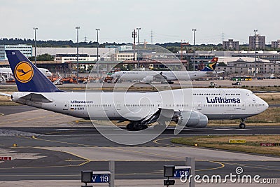 Frankfurt, hesse/germany - 25 06 18: lufthansa airplane at frankfurt airport germany Editorial Stock Photo