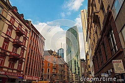 FRANKFURT, HESSEN, GERMANY - APRIL 07, 2017: Taunusstrasse Editorial Stock Photo