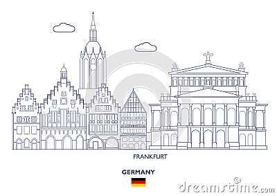 Frankfurt City Skyline, Germany Vector Illustration