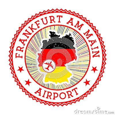 Frankfurt am Main Airport stamp. Vector Illustration