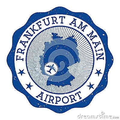 Frankfurt am Main Airport stamp.. Vector Illustration