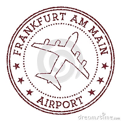 Frankfurt am Main Airport stamp.. Vector Illustration