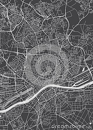 Frankfurt am Main city plan, detailed vector map Vector Illustration
