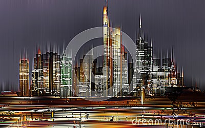 Frankfurt/Main, Germany, graphically abstract & x28;digitally manipulated& x29; Stock Photo