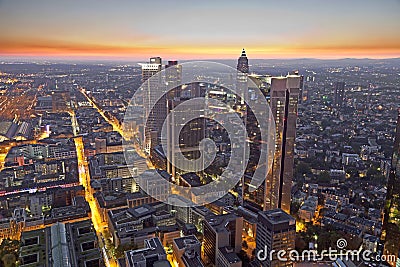 Frankfurt am Main at night Editorial Stock Photo