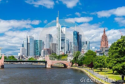 Frankfurt Main Skyline Architecture Editorial Stock Photo