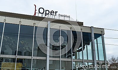 Frankfurt Opera building in the city center - CITY OF FRANKFURT, GERMANY - MARCH 11, 2021 Editorial Stock Photo