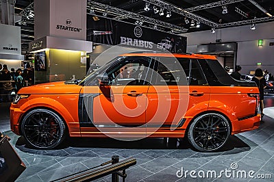 FRANKFURT - SEPT 2015: Crackpot Startech Range Rover pick-up tru Editorial Stock Photo