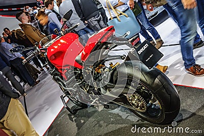 FRANKFURT - SEPT 2015: Ducati Streetfighter 848 presented at IAA Editorial Stock Photo