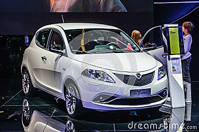 FRANKFURT - SEPT 2015: Lancia Ypsilon presented at IAA Internati Editorial Stock Photo