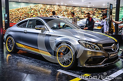 FRANKFURT - SEPT 2015: Mercedes-Benz AMG C63 Coupe Edition 1 pre Editorial Stock Photo