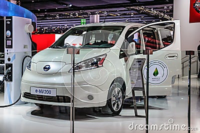 FRANKFURT - SEPT 2015: Nissan e-NV200 presented at IAA Internati Editorial Stock Photo