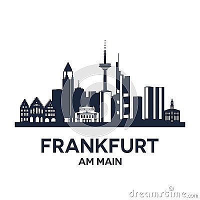 Frankfurt Skyline Emblem Vector Illustration