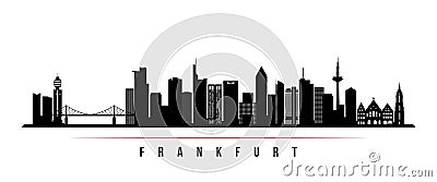 Frankfurt skyline horizontal banner. Vector Illustration