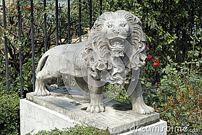 Frankfurt Stone Lion sculpture Stock Photo