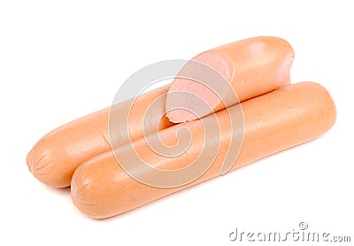 Frankfurter Sausages Isolated on White Background Stock Photo