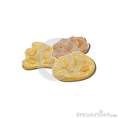 Frankincense, amber, myrrh, pieces of gum, resin, tar, semiprecious stones. Vector. Cartoon Illustration