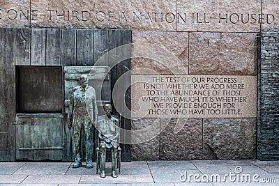 Franklin Delano Roosevelt Memorial in Washington DC Editorial Stock Photo