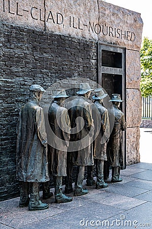 Franklin Delano Roosevelt Memorial in Washington DC Editorial Stock Photo