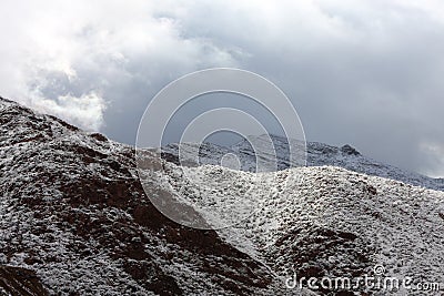 Franklin Mountains Covered in Snow Stock Photo