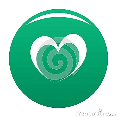 Frantic heart icon vector green Vector Illustration