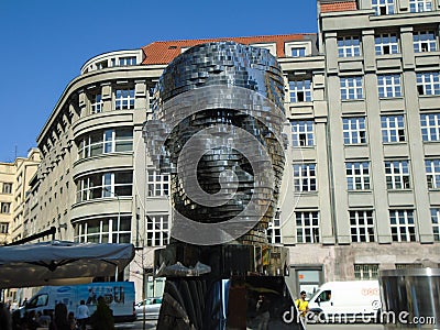 Franz Kafka`s gigantic mechanical head Editorial Stock Photo