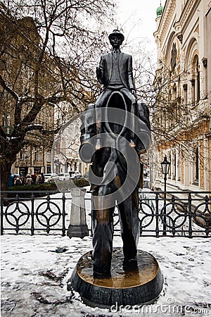 Franz Kafka statue, Prague, Czech Republic Editorial Stock Photo