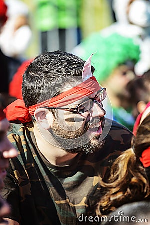 Frappadingue race, dressed man Editorial Stock Photo