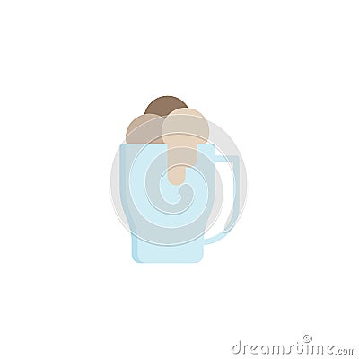 Frappe coffee glass flat icon Vector Illustration