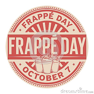 Frappe Day, October 7 Vector Illustration