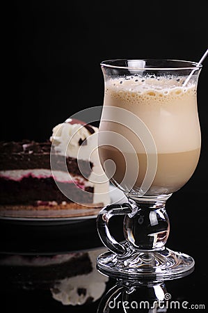 Frappuccino with cake Stock Photo