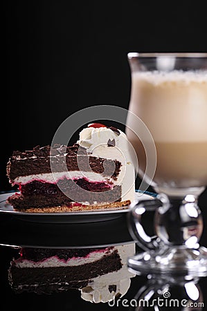 Frappuccino with cake Stock Photo