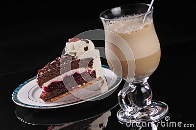 Frappuccino with cake Stock Photo