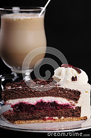 Frappuccino with cake Stock Photo