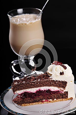 Frappuccino with cake Stock Photo