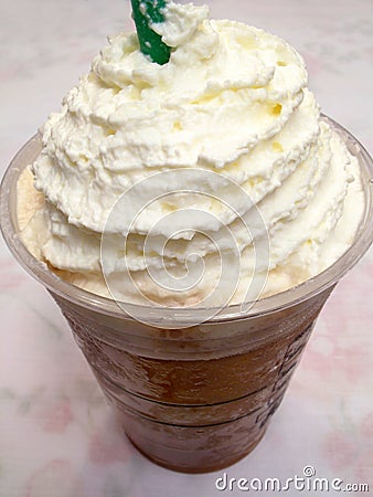 Frappuccino With Whip Stock Photo