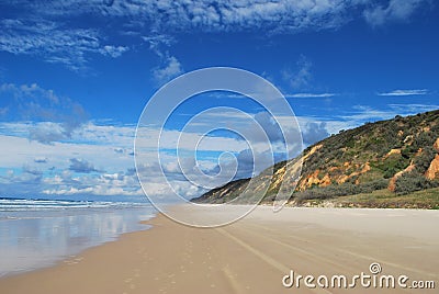 Fraser Island coloured sands beach Stock Photo