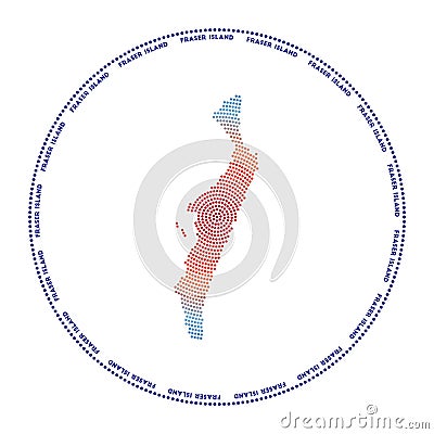 Fraser Island round logo. Vector Illustration