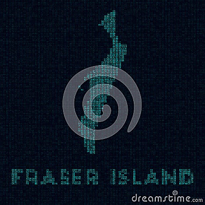 Fraser Island tech map. Vector Illustration